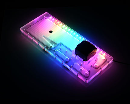 Bykski Distro Plate For Antec P120 - PMMA w/ 5v Addressable RGB (RBW) (RGV-Antec-P120-P) - DDC Pump With Armor