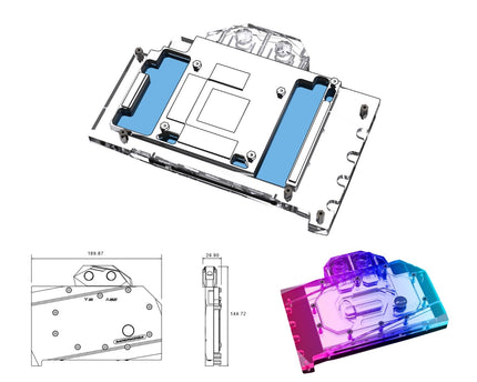 Bykski Full Coverage GPU Water Block and Backplate For ASUS ATS Geforce RTX 4070 O12G V2 Gaming  (N-AS4070ATSV2-X)