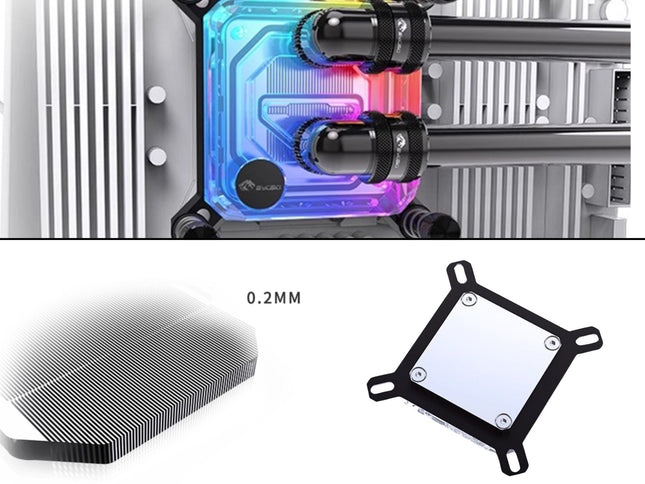 Bykski CPU-XPR-C-M High-Efficiency CPU Water Cooling Block - Featuring High Flow Optimized 0.2mm Fins - Clean Design - for AMD Ryzen 3/5/7/9 (AM4/AM5) - Black