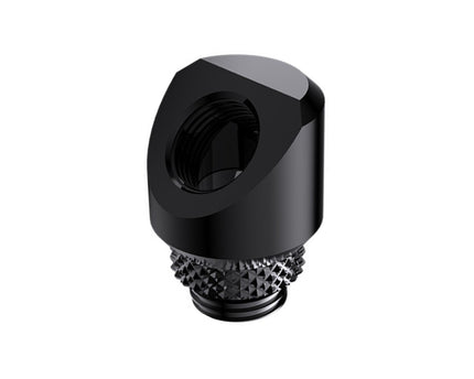 Bykski G 1/4in. Male to Female 360 Degree Rotary Elbow Fitting - 45 Degree Angle (CC-RD45S-X-BK) - Black