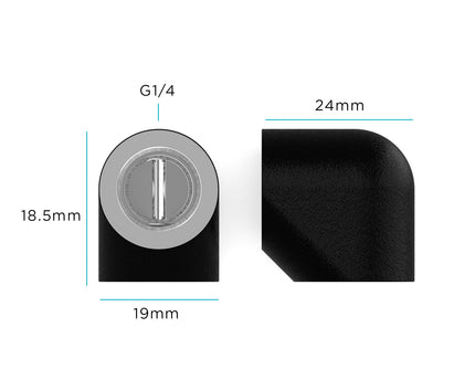 PrimoChill Female to Female G 1/4in. 90 Degree SX Elbow Fitting - TX Matte Black