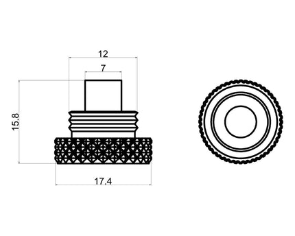 Bykski Stop Fitting Temperature Sensor - 2 Pin - Black (B-PD5-TMR)