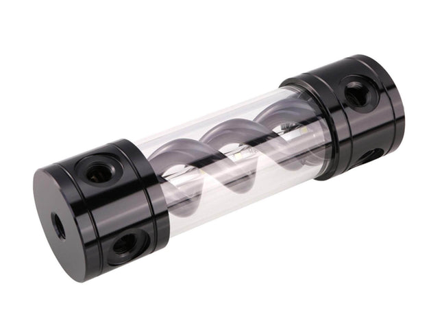 Bykski Cylindrical DNA Reservoir - Black Aluminum / Black - 180mm (B-DNA-CT-ABK)