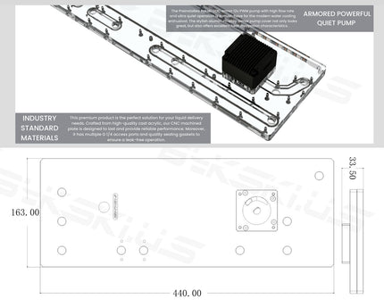 Bykski Distro Plate For Thermaltake VIEW 51 TG ARGB - PMMA w/ 5v Addressable RGB (RBW) (RGV-TT-V51-P-K) - DDC Pump With Armor