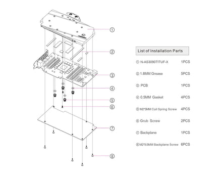 Bykski Full Coverage GPU Water Block and Backplate for ASUS TUF RTX 3090Ti O24G Gaming (N-AS3090TITUF-X)