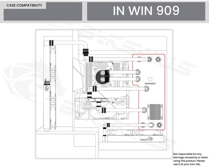 Bykski Distro Plate For InWin 909 - PMMA w/ 5v Addressable RGB(RBW) (RGV-INW-909-P-K) - DDC Pump With Armor