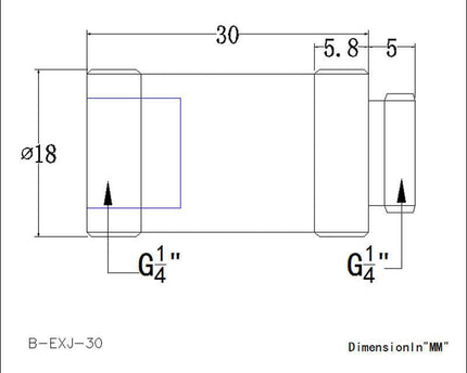 Bykski G 1/4in. Male/Female Extension Coupler - 30mm (B-EXJ-30) - White