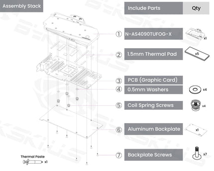 Bykski Full Coverage GPU Water Block and Backplate For ASUS TUF GAMING GEFORCE RTX 4090 OG (N-AS4090TUFOG-X)