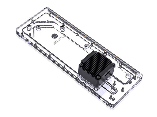 Bykski Distro Plate For SEASONIC Q704 - PMMA w/ 5v Addressable RGB(RBW) (RGV-SEA-Q704-P-K) - DDC Pump With Armor