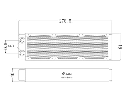 Bykski 80mm x 30mm RC Series Radiator, 80mm x 3, Triple Fan (CR-RD80X3RC-TN)