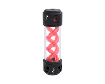 Bykski 50mm Cylindrical DNA Reservoir - Black POM - 190mm w/LED strip (CT-DNA-POM-V2-190) - Red