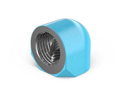 PrimoChill Female to Female G 1/4in. 90 Degree SX Elbow Fitting - Sky Blue