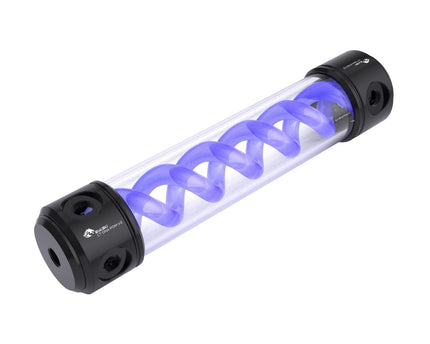 Bykski 50mm Cylindrical DNA Reservoir - Black POM - 260mm w/LED strip (CT-DNA-POM-V2-260) - Purple