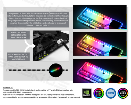 Bykski Distro Plate For Thermaltake VIEW 51 TG ARGB - PMMA w/ 5v Addressable RGB (RBW) (RGV-TT-V51-P-K) - DDC Pump With Armor