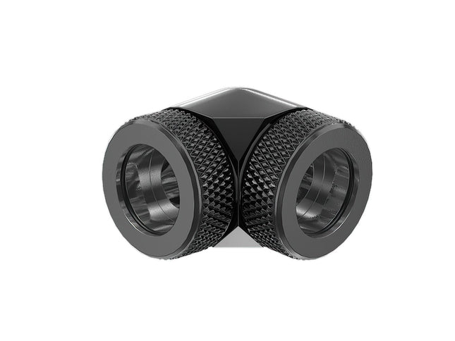 BSTOCK:PrimoChill InterConnect SX Premium 90 Degree Elbow Adapter Fitting For 16MM Rigid Tubing (FA-9016) - Satin Black