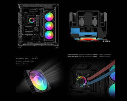 Bykski AIO Integrated Liquid CPU Cooler for Intel LGA1700/1800/115X and AMD Ryzen 9/7/5/3 AM5/AM4 featuring A-RGB Lighting - 240mm (B-FRB240)