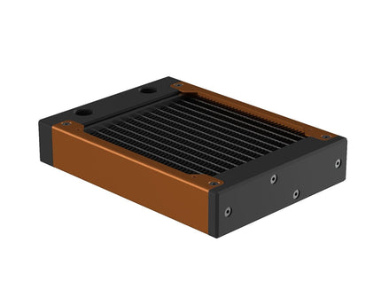 PrimoChill 120SL (30mm) EXIMO Modular Radiator, Black POM, 1x120mm, Single Fan (R-SL-BK12) Available in 20+ Colors, Assembled in USA and Custom Watercooling Loop Ready - Copper