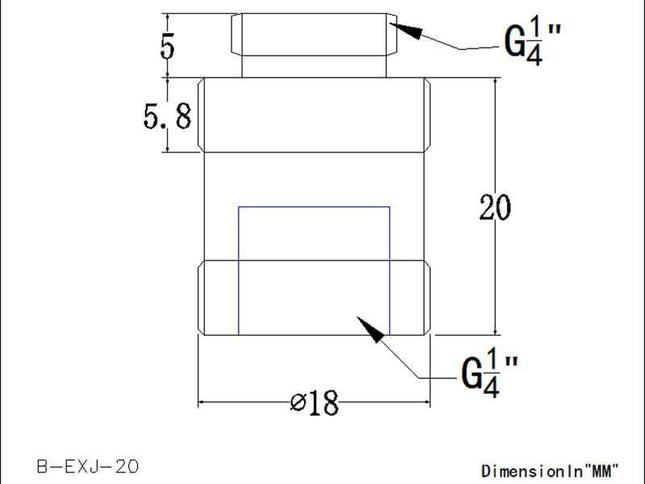 Bykski G 1/4in. Male/Female Extension Coupler - 20mm (B-EXJ-20) - Black