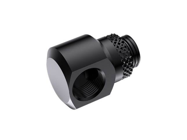 Bykski G 1/4in. Male to Female 360 Degree Rotary Elbow Fitting - 90 Degree Angle (CC-RD90S-X) - Black