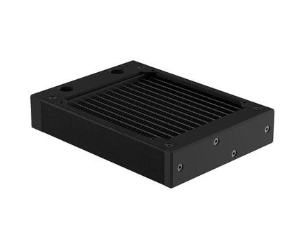 PrimoChill 120SL (30mm) EXIMO Modular Radiator, Black POM, 1x120mm, Single Fan (R-SL-BK12) Available in 20+ Colors, Assembled in USA and Custom Watercooling Loop Ready - TX Matte Black