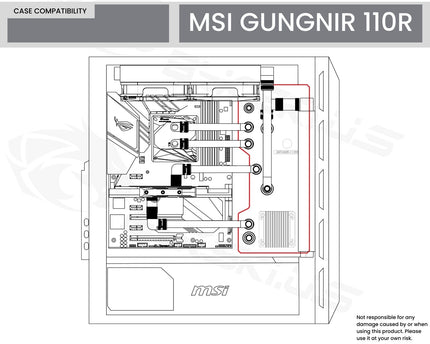 Bykski Distro Plate For MSI GUNGNIR 110R - PMMA w/ 5v Addressable RGB(RBW) (RGV-MSI-110R-P-K) - DDC Pump With Armor