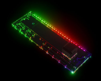 Bykski Distro Plate For PHANTEKS-620PC PMMA w/ 5v Addressable RGB(RBW) (RGV-PHA-620PC-P-K) - DDC Pump With Armor