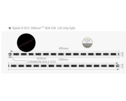 Bykski Replacement Flexible 12v RGB LED Strip - 500mm