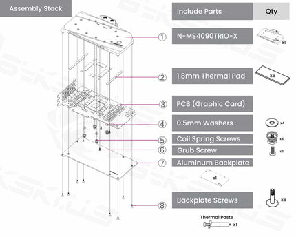 Bykski Full Coverage GPU Water Block and Backplate for MSI GeForce RTX 4090 Gaming X Trio (N-MS4090TRIO-X)