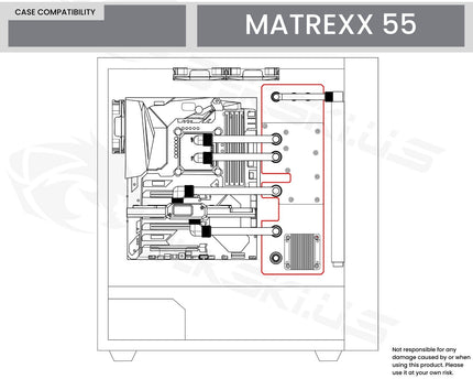 Bykski Distro Plate For DEEPCOOL MATREXX 55 - PMMA w/ 5v Addressable RGB(RBW) (RGV-DP-EATX-55-P-K) - DDC Pump With Armor