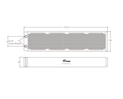 Bykski 480mm x 60mm RC Series Radiator, 120mm x 4, Quad Fan(CR-RD480RC-TK60-V2)