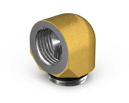 PrimoChill Male to Female G1/4 90 Degree SX Elbow Fitting - Gold - Gold