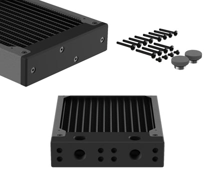 PrimoChill 360SL (30mm) EXIMO Modular Radiator, Black POM, 3x120mm, Triple Fan (R-SL-BK36) Available in 20+ Colors, Assembled in USA and Custom Watercooling Loop Ready - TX Matte Gun Metal