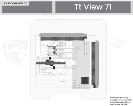 Bykski Distro Plate For Thermaltake VIEW 71- PMMA w/ 5v Addressable RGB (RBW) (RGV-TT-V71-P-K) - DDC Pump With Armor