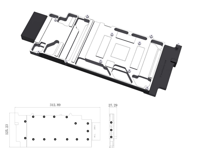 Bykski Durable Metal/POM GPU Water Block and Backplate for ASUS TUF/ROG Gaming GeForce RTX 4090 24GB (SELECT MODELS ONLY) (N-AS4090TUFOG-X-V2) - Continuous Usage