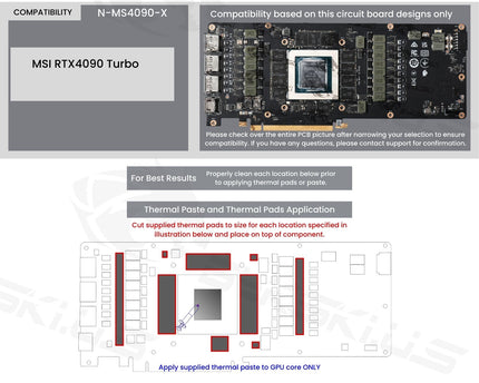 Bykski Metal/POM GPU Water Block and Backplate For MSI GeForce RTX 4090 Turbo (N-MS4090-X)