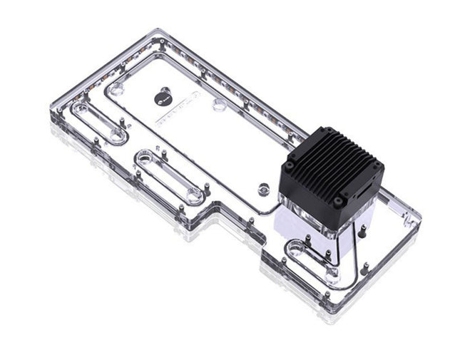 Bykski Distro Plate For NZXT H700I - PMMA w/ 5v Addressable RGB(RBW) (RGV-NZXT-H700I-P-V2-K) - DDC Pump With Armor