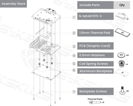 Bykski Full Coverage GPU Water Block and Backplate For MAXSUN GeForce RTX 4070 Ti iCraft OC 12G (N-MX4070TI-X)