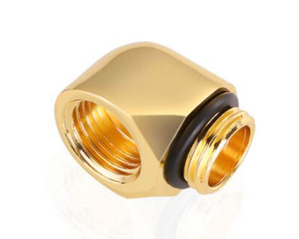 Bykski G1/4 Male to Female 90 Degree Elbow Fitting (B-D90) - Gold