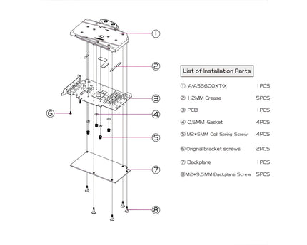 Bykski Full Coverage GPU Water Block and Backplate for ASUS DUAL 6600XT O8G OC Edition (A-AS6600XT-X)