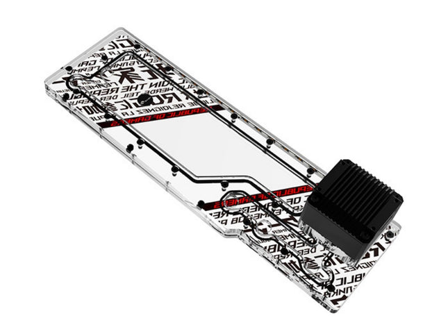 Bykski Distro Plate For ASUS ROG Z11 - PMMA w/ 5v Addressable RGB (5v A-RGB LED) (RGV-AS-Z11-P-K) - DDC Pump With Armor