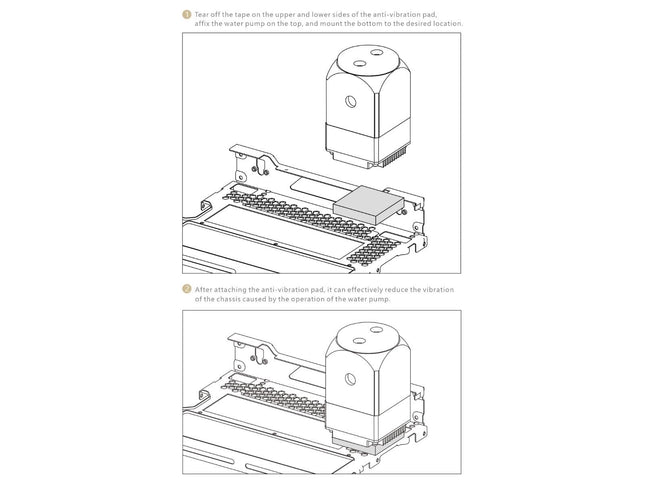 Bykski 50mm x 50mm x 10mm Water Pump Double-Sided Adhesive Anti-Vibration Mount Pad (B-CRL)