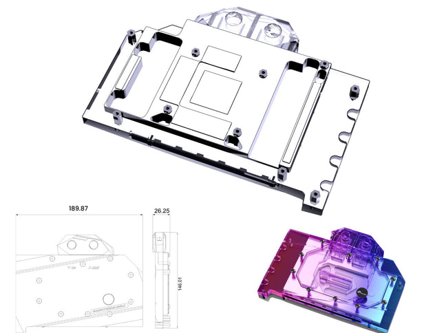 Bykski Full Coverage GPU Water Block and Backplate For ASUS Dual GeForce RTX 4070 SUPER EVO 12GB (N-AS4070SDUALEVO-X)