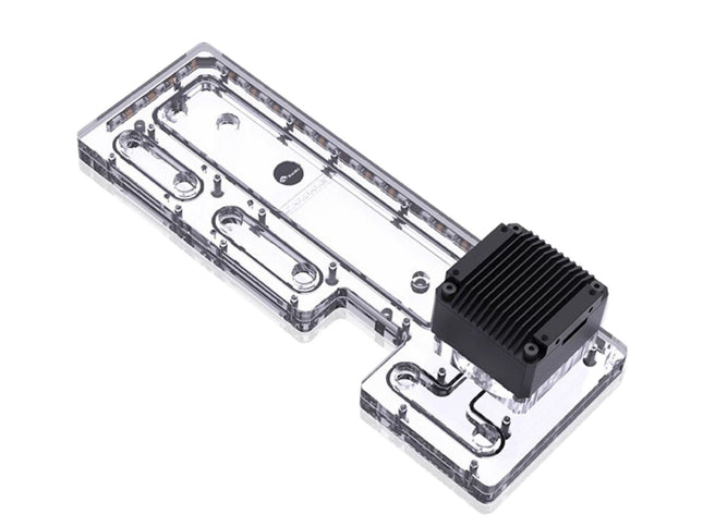 Bykski Distro Plate For PHANTEKS PH-ES518XTG - PMMA w/ 5v Addressable RGB(RBW) (RGV-PHA-PK518-P-K) - DDC Pump With Armor