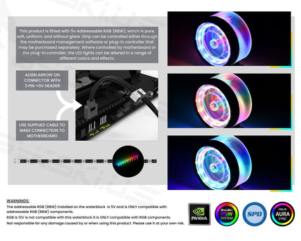 Bykski Silent PARX Stand Alone Pump (330L/H) - PMMA w/ 5v Addressable RGB (RBW) (CP-PARX-X) - PMMA