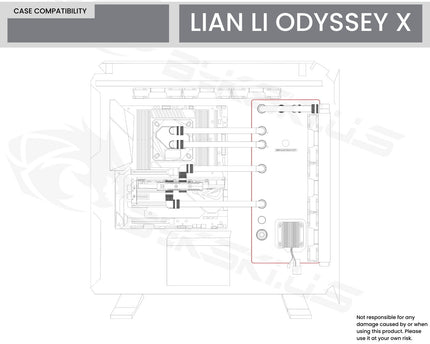 Bykski Distro Plate For LIAN LI ODYSSEY X - PMMA w/ 5v Addressable RGB (RBW) (RGV-LAN-TR-01X-P-K) - DDC Pump With Armor