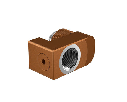 PrimoChill Male to Female G 1/4in. Supported Offset Rotary Fitting - Copper