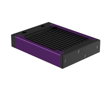 PrimoChill 120SL (30mm) EXIMO Modular Radiator, Black POM, 1x120mm, Single Fan (R-SL-BK12) Available in 20+ Colors, Assembled in USA and Custom Watercooling Loop Ready - Candy Purple