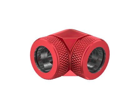 PrimoChill InterConnect SX Premium 90 Degree Elbow Adapter Fitting for 14MM Rigid Tubing (FA-9014) - Candy Red