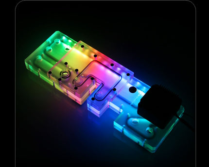 Bykski Distro Plate For DEEPCOOL MATREXX 55 - PMMA w/ 5v Addressable RGB(RBW) (RGV-DP-EATX-55-P-K) - DDC Pump With Armor