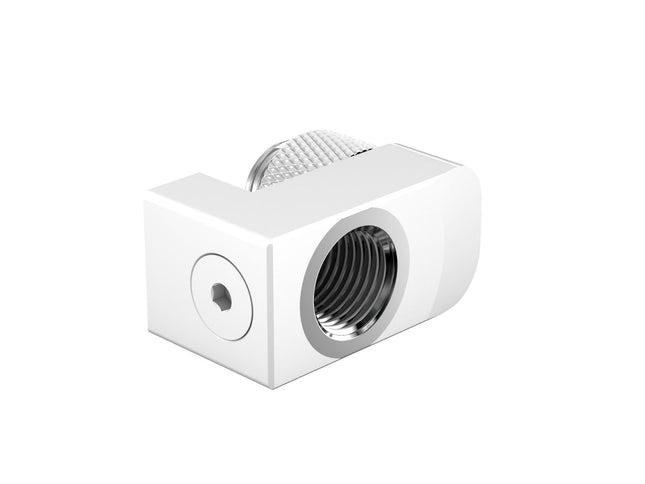 BSTOCK:PrimoChill Male to Female G 1/4in. Supported Offset Rotary Fitting - Sky White